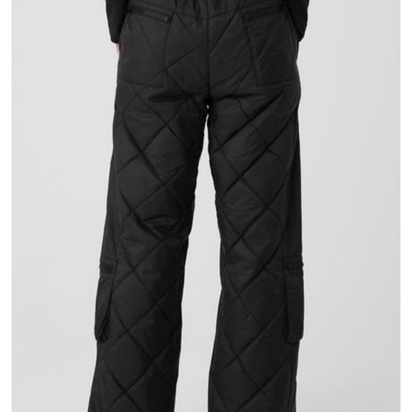 Alo High Waist Snowrider Puffer Quilted Insulated Pant Black Small - Picture 3 of 4